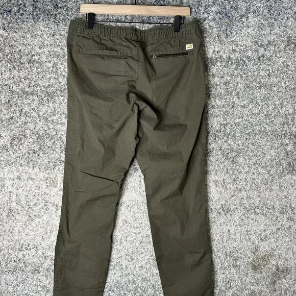 Vuori‎ Ripstop Pants Mens Olive Green Drawstring Tapered Jogger Zip Pocket V412 - Picture 6 of 9